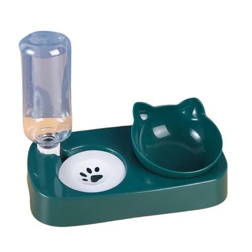 Bebedouro e Comedouro Pet - Ergonômico 2 em 1 - Prático